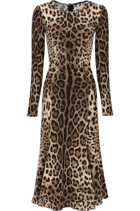 Date Night for Women Dolce & Gabbana Leopard Print Viscose Midi Dress