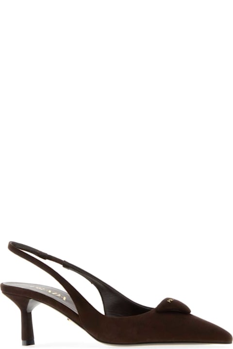 Prada Chocolate Suede Pumps