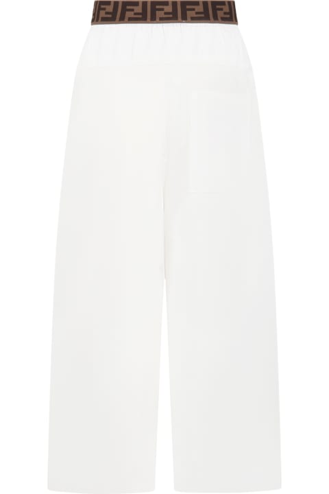 Fendi for Kids Fendi White Culottes For Girl With Ff