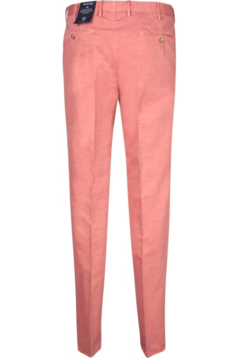 Incotex Pants for Men Incotex Pink Chino Linen Trousers By Incotex