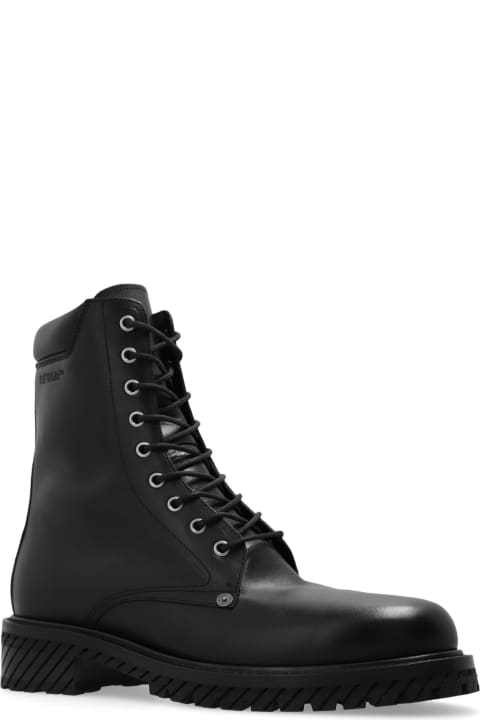 Boots for Men Off-White Engraved Logo Lace-up Boots