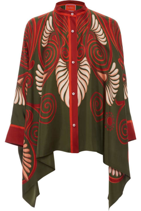 La DoubleJ Topwear for Women La DoubleJ Foulard Shirt In Kerylos Placée Dark Green In Silk Twill