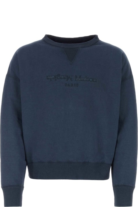 Fleeces & Tracksuits for Men Maison Margiela Navy Blue Cotton Sweatshirt