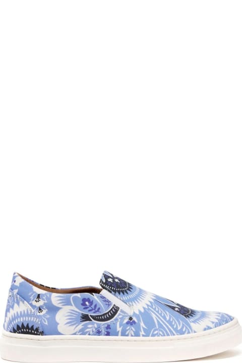 Shoes for Baby Boys Etro Sneakers With Light Blue Paisley Print