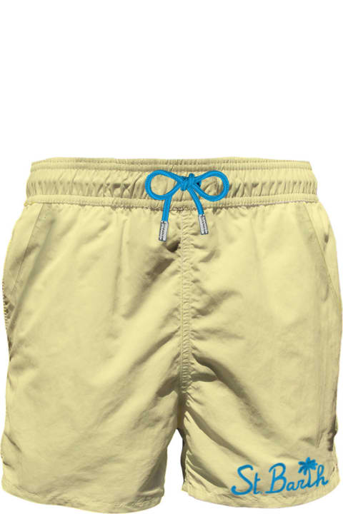 メンズ 水着 MC2 Saint Barth Pastel Yellow Man Swim Shorts With Pocket