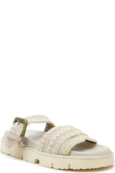 Mou Sandals for Women Mou Mou Suede Bio Two Buckle Sandals