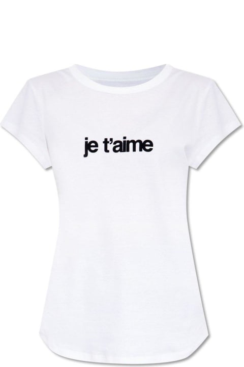 Zadig & Voltaire for Women Zadig & Voltaire Flocked Slogan Crewneck T-shirt