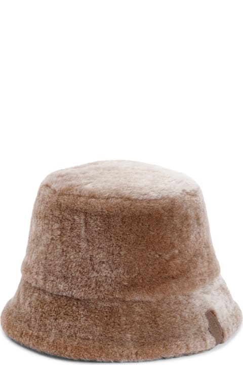 Loewe Hats for Women Loewe Shearling Bucket Hat