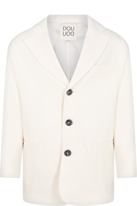 Douuod for Kids Douuod White Jacket For Girl