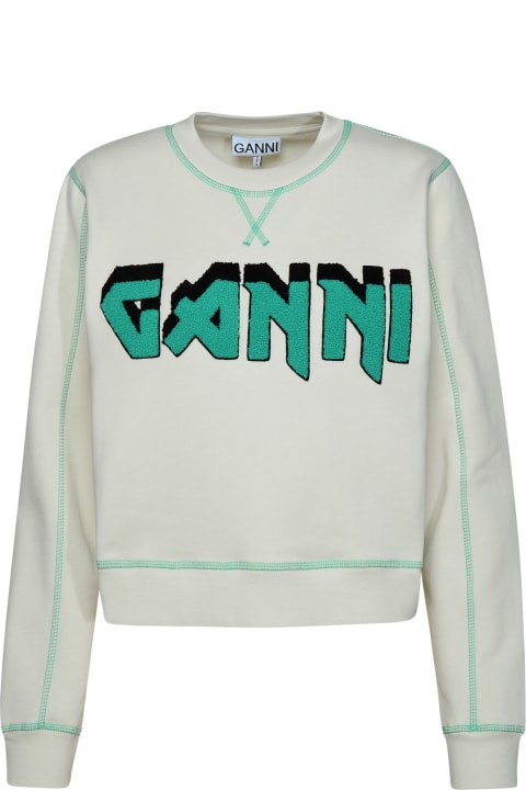 Ganni for Women Ganni 'isoli Rock' Bio Ivory Cotton Sweatshirt