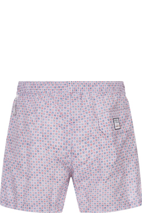 Fedeli for Men Fedeli Swim Shorts With Micro Pattern Of Polka Dots And Flowers