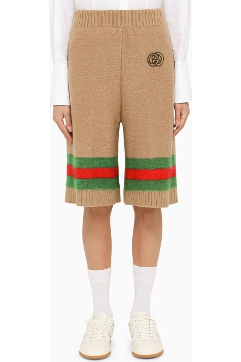 Gucci for Women Gucci Camel Wool Bermuda Trousers