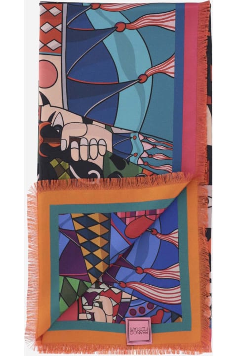 Scarves & Wraps for Women Franco Ferrari Silk Scarf With Graphic Print