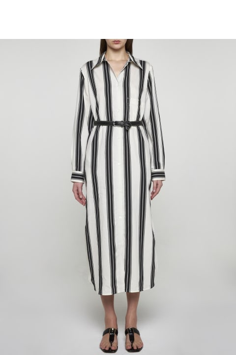 Totême Dresses for Women Totême Striped Cotton-blend Tunic Dress