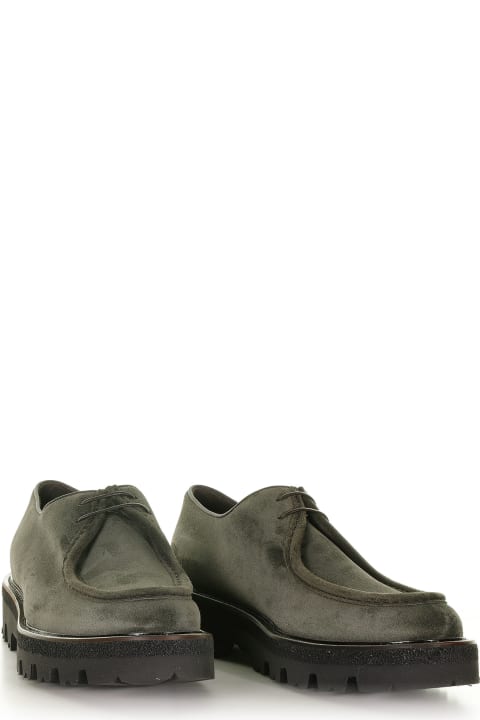 Green Suede Loafer With Laces