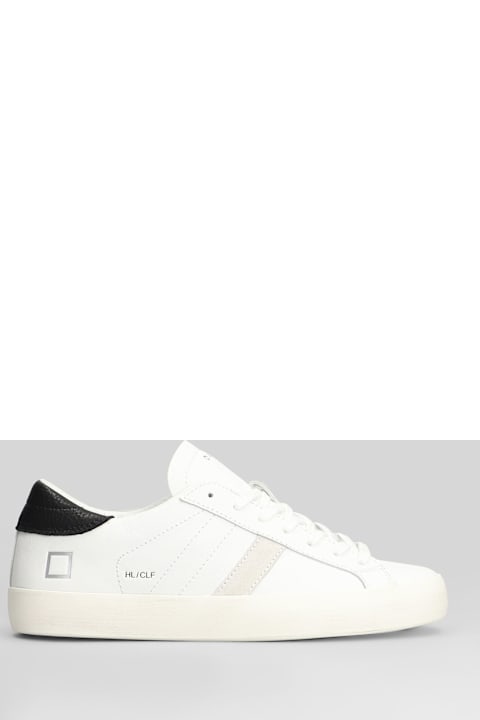 D.A.T.E. Hill Low Calf Sneakers In White Leather