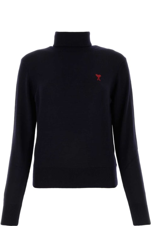 Clothing for Women Ami Alexandre Mattiussi Midnight Blue Wool Sweater