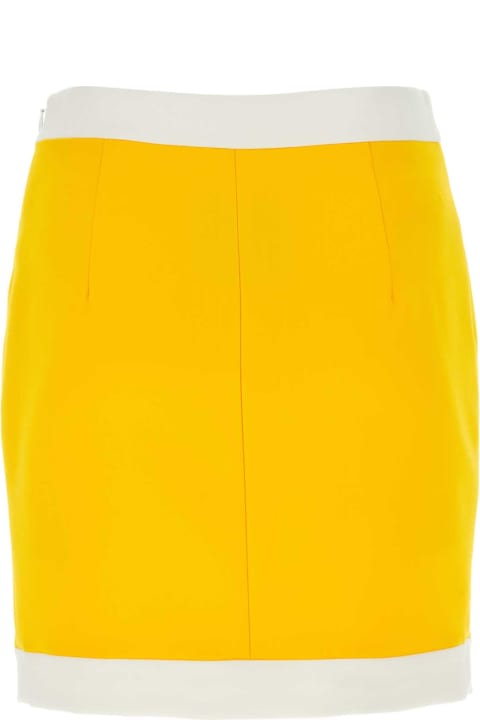 Skirts for Women Moschino Yellow Stretch Jersey Mini Skirt