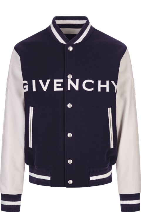 Givenchy Clothing for Men Givenchy Bomber Jacket In Wool And Leather