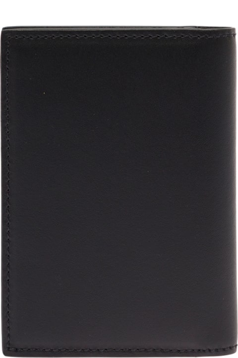 Bifold Black Leather Wallet With Logo Alexander Mcqueen Man