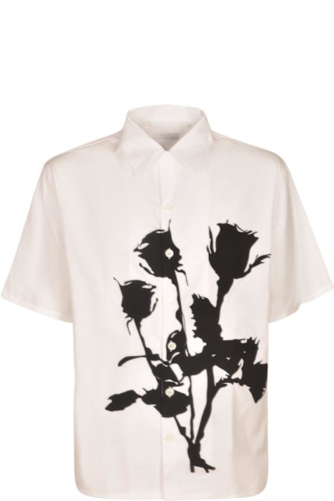 Prada Rose-appliqué Short-sleeved Shirt