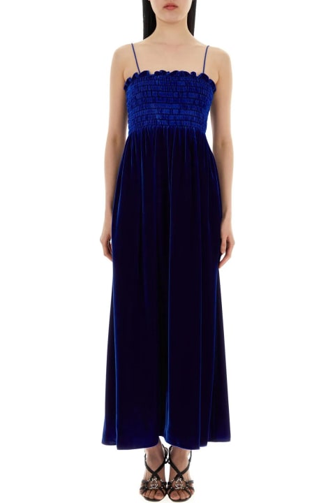 Gucci Clothing for Women Gucci Blue Velvet Dress