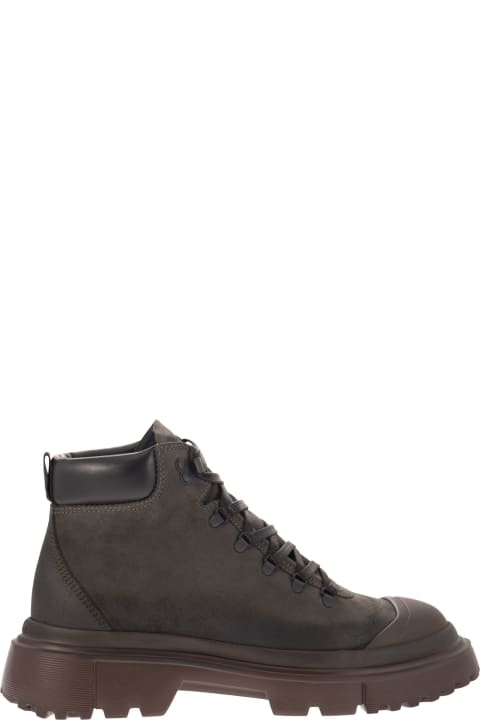 Hogan Shoes for Men Hogan Greased Nubuck Leather Ankle Boot