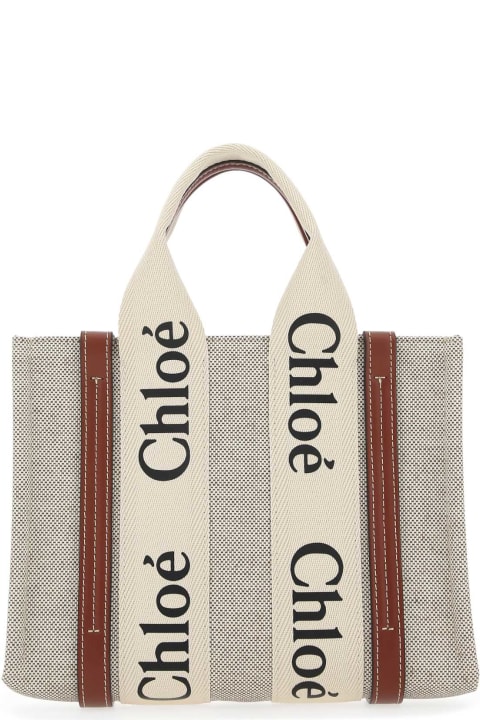Chloé Totes for Women Chloé Multicolor Fabric Small Woody Shopping Bag