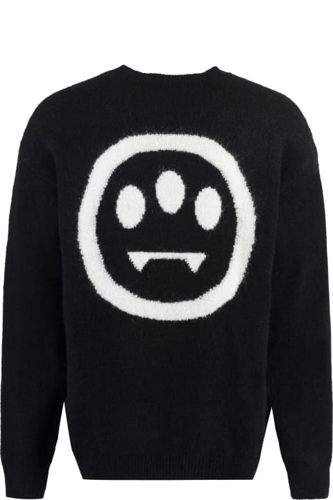 ウィメンズ Barrowのニットウェア Barrow Black Sweater With Contrast Lettering Logo