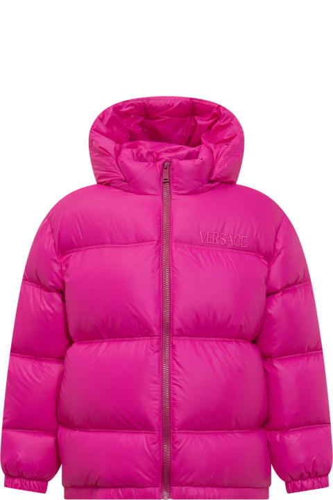 Topwear for Girls Versace Down Jacket With Logo