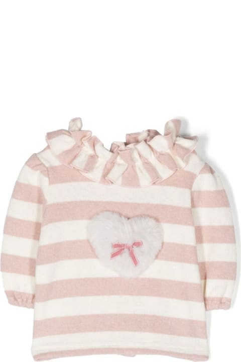 Sale for Baby Boys La stupenderia Striped Sweater With Ruffles