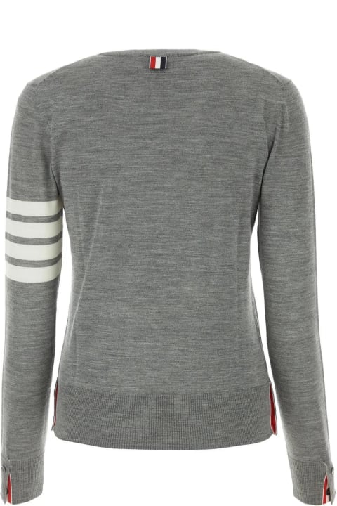 Sweaters for Women Thom Browne Melange Grey Wool Sweater