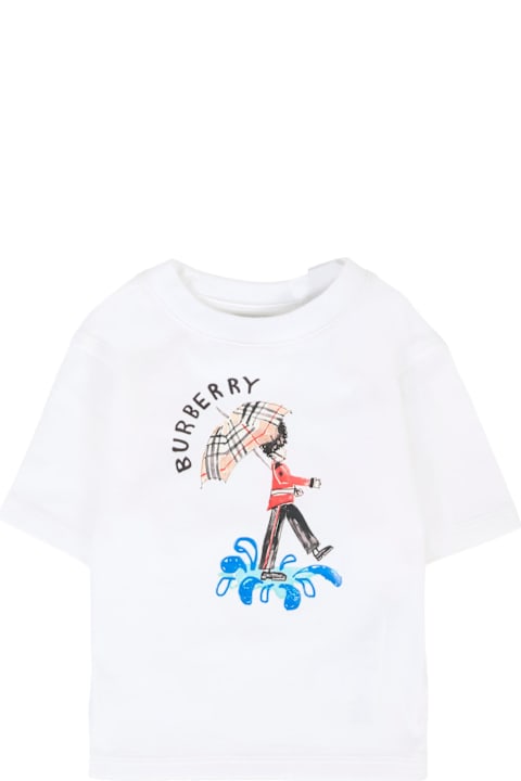 Homeware Burberry White T-shirt For Babykids With Toy Soldier