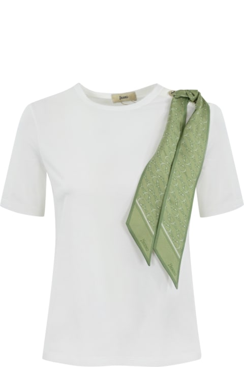 Herno Clothing for Women Herno Cotton T-shirt With Silk Scarf