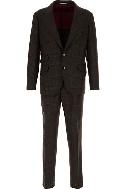 Brunello Cucinelli for Kids Brunello Cucinelli Prince Of Wales Men S Suit