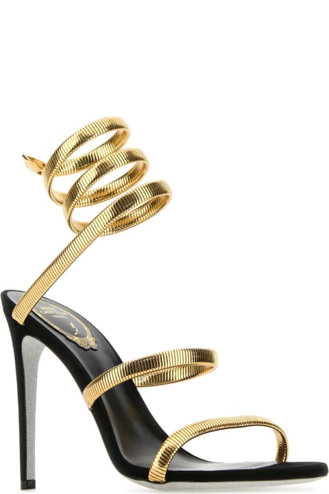 Shoes for Women René Caovilla Gold Metal Juniper Sandals