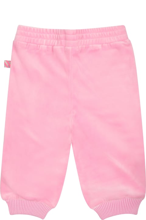 Billieblush Bottoms for Baby Girls Billieblush Pink Trousers For Baby Girl With Hearts