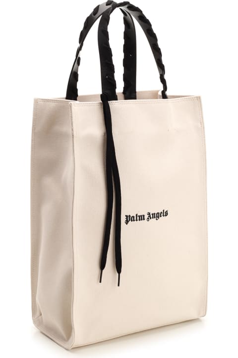 Palm Angels Bags for Men Palm Angels Ivory Cotton Tote Bag