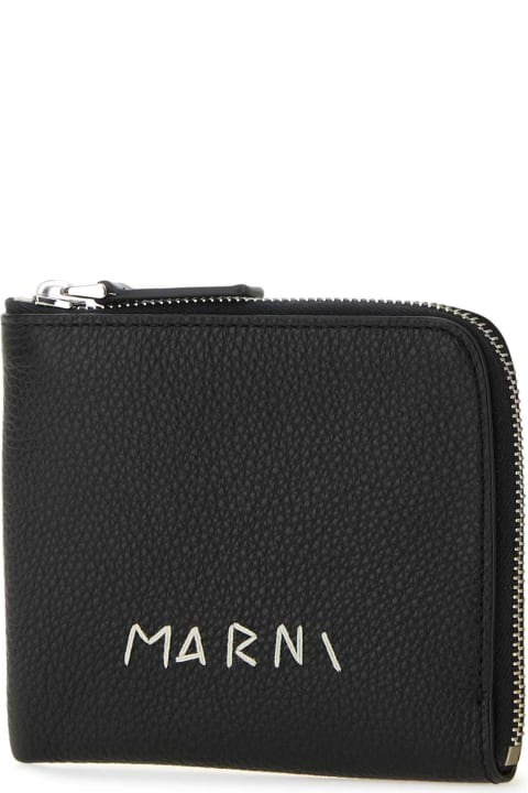 メンズ Marniの財布 Marni Black Leather Wallet