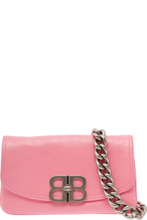 Fashion for Women Balenciaga Pink Crossbody Bag With Palladium-tone Bb Logo In Leather Woman
