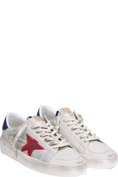 Fashion for Men Golden Goose Golden Goose Stardan Sneakers In Leather And Fabric Color White/blue/red