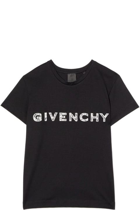 Givenchy  Girls Black Cotton T-shirt With Logo