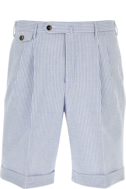 PT01 Pants for Men PT01 Embroidered Stretch Cotton Bermuda Shorts
