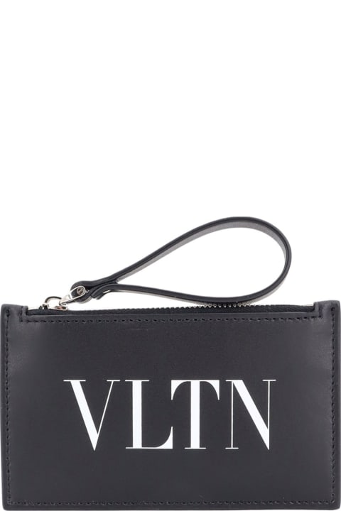 メンズ Valentino Garavaniのアクセサリー Valentino Garavani Black Leather Card Holder