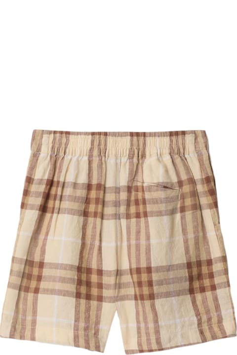 Burberry ملابس تحتية لـ بنات Burberry Check Linen Pants