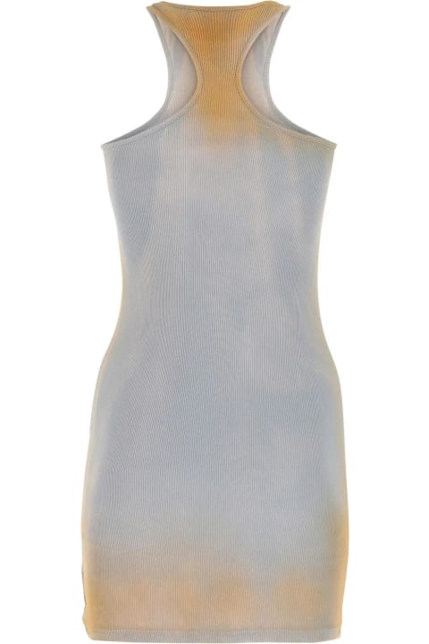 Two-tone Stretch Cotton Mini Dress