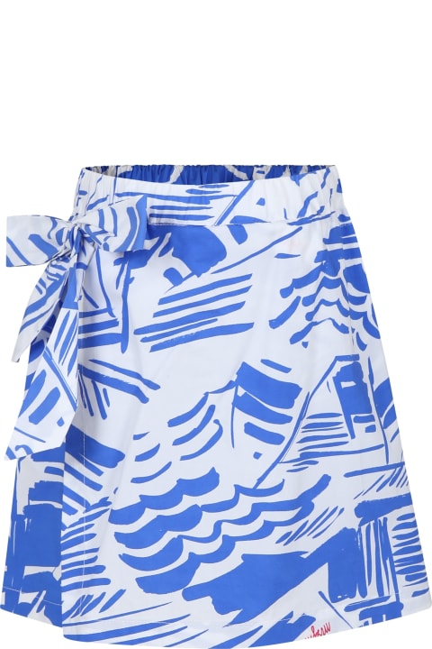Fashion for Kids MSGM Blue Short For Girl With Logo