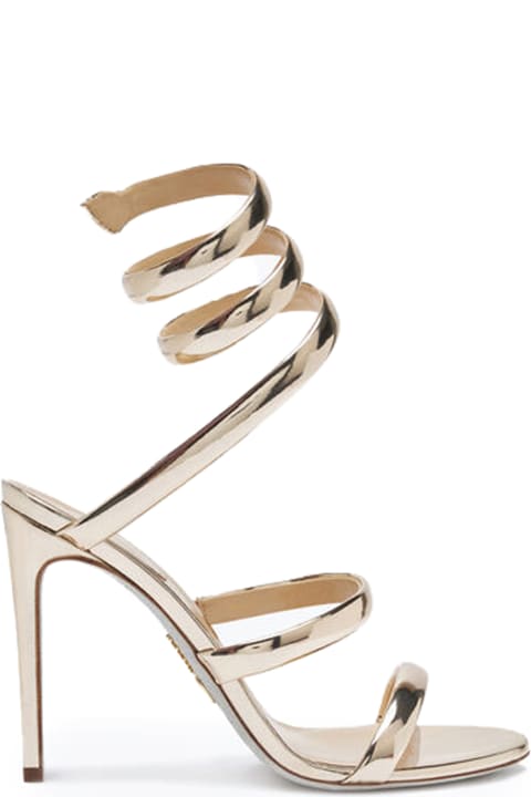 René Caovilla Sandals for Women René Caovilla Light Gold Leather Cleo Sandals