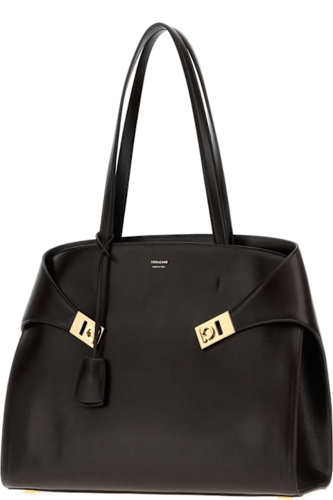 Homeware Ferragamo Dark Brown Hug Shopping Bag
