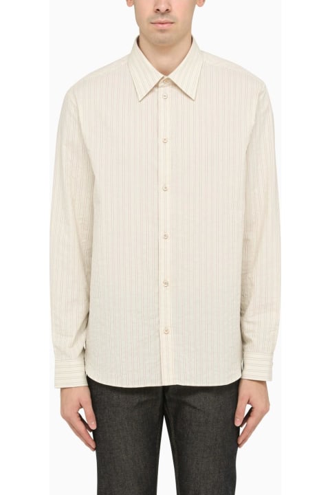 Ivory Striped Poplin Shirt